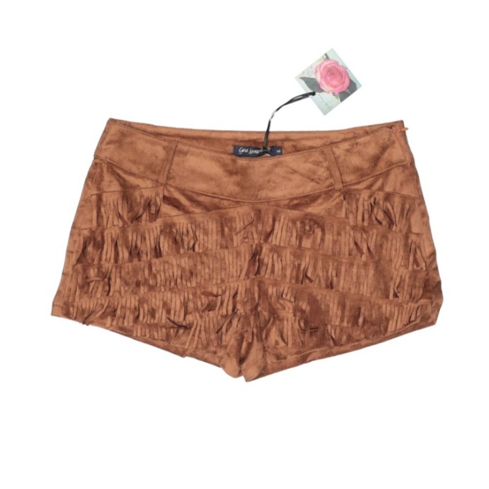 Gina Louise Boho Festival Fringe Faux Suede Shorts Size Small